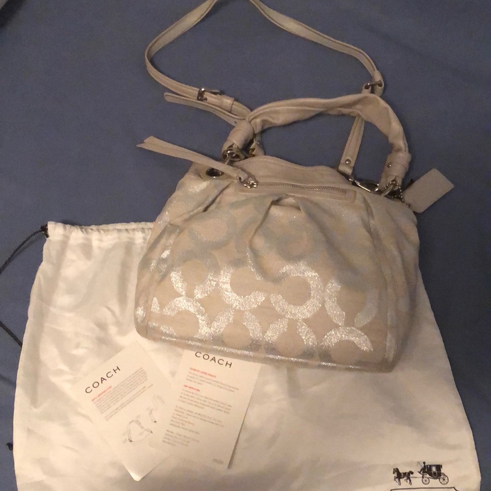 Silver coach bag